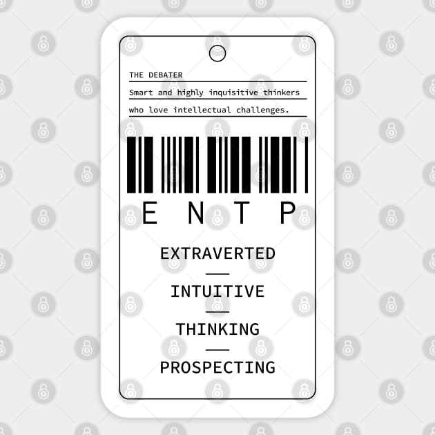 ENTP - The Debater - Extraverted Intuitive Thinking Prospecting Sticker by Millusti